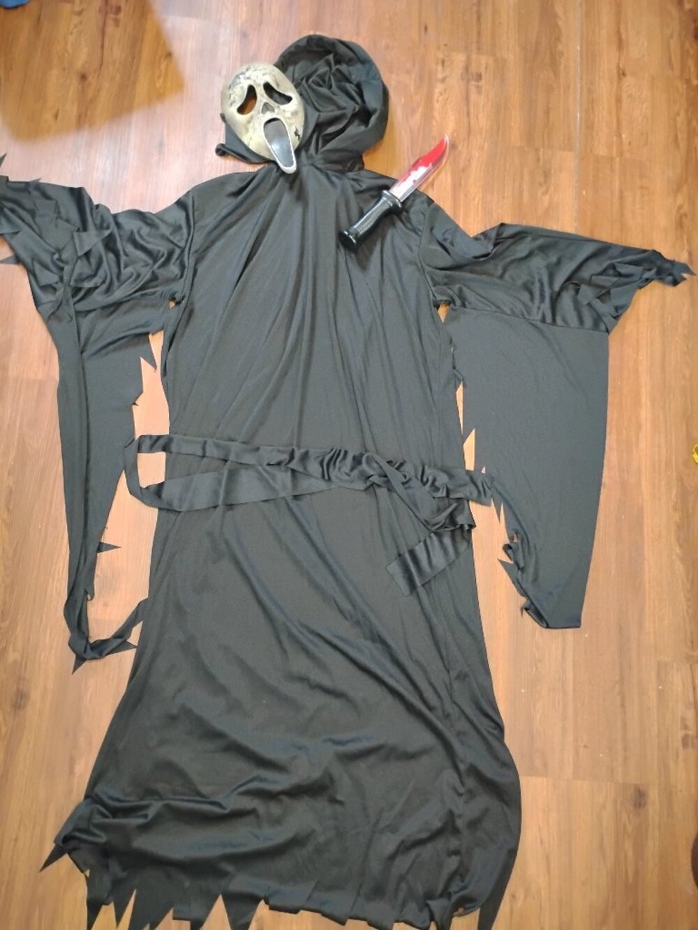Scream Ghostface Mask Costume Robe Knife Halloween - Picture 2 of 7